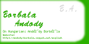 borbala andody business card